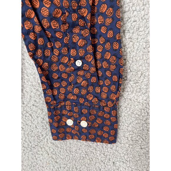 Bonobos Slim Fit Mens Button-Up Shirt Size L Orange Navy Pineapple Print Preppy - Picture 8 of 13